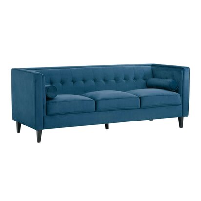 Solelley 3 Seat Blue Velvet Sofa
