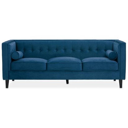Solelley 3 Seat Blue Velvet Sofa