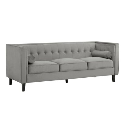 Solelley 3 Seat Grey Velvet Sofa