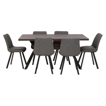 Eliswell Rectangle Dining Table with 6 Chairs Set