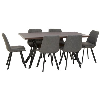 Eliswell Rectangle Dining Table with 6 Chairs Set