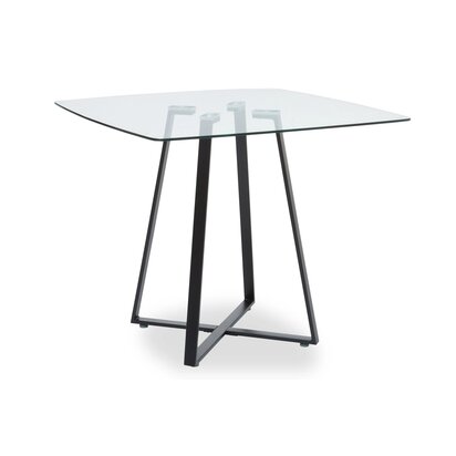 Metropolitan Square Glass Dining Table with Black Legs