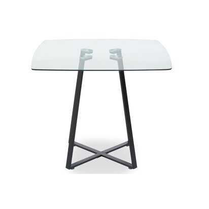 Metropolitan Square Glass Dining Table with Black Legs