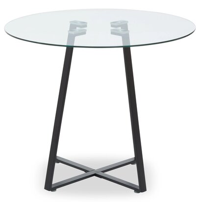 Metropolitan Round Glass Dining Table with Black Legs