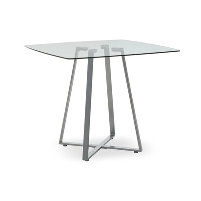 Metropolitan Square Glass Dining Table with Grey Legs