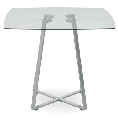 Metropolitan Square Glass Dining Table with Grey Legs