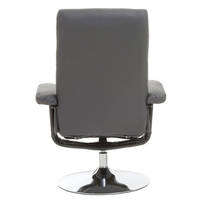 Denton Grey Leather Effect Reclining Chair