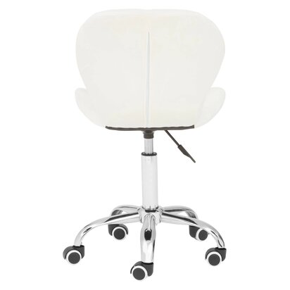 Franki White Velvet Quilted Home Office Chair