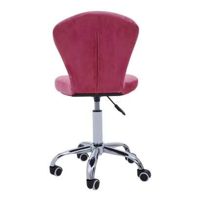 Delielle Pink Velvet Buttoned Home Office Chair