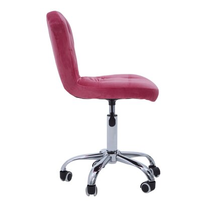 Delielle Pink Velvet Buttoned Home Office Chair