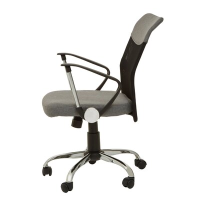 Fenix Grey Home Office Chair With Chrome Arms