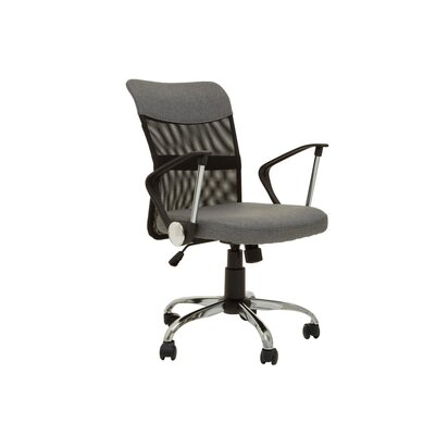 Norinford Grey Home Office Chair With Chrome Arms