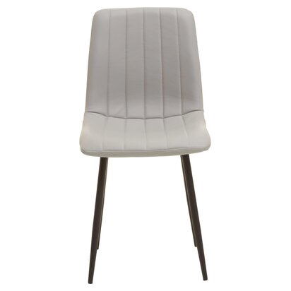 Fenonbourne Set of 4 Light Grey Leather Effect Dining Chairs