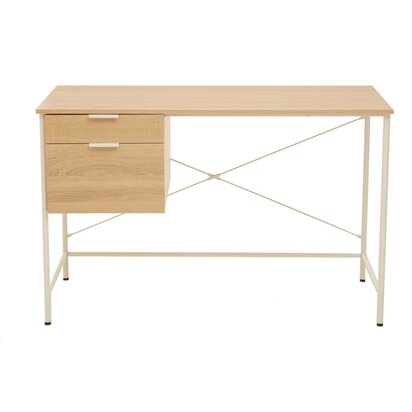 Ivyiabury Natural Oak Veneer Desk With Drawers