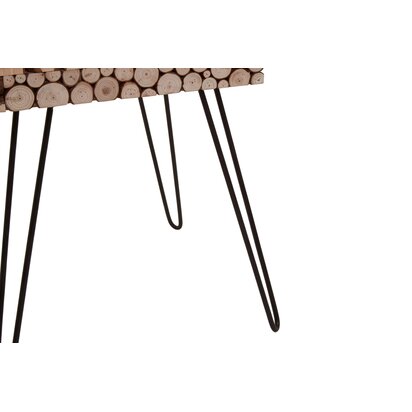 Lacuna Fir Wood Disc Mosaic Square Side Table