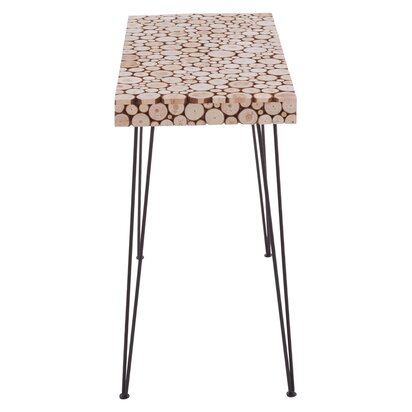 Lacuna Fir Wood Disc Mosaic Console Table