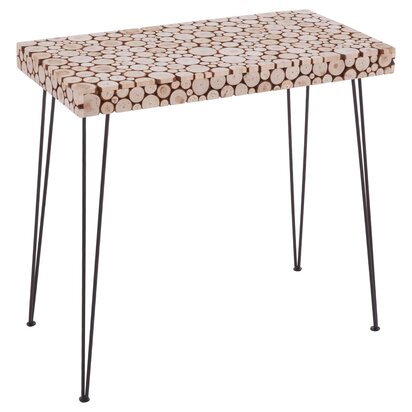 Lacuna Fir Wood Disc Mosaic Console Table