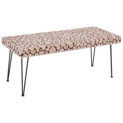 Lacuna Fir Wood Disc Mosaic Coffee Table