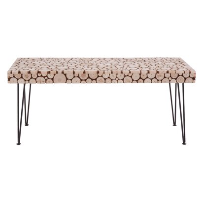 Ariacott Fir Wood Disc Mosaic Coffee Table