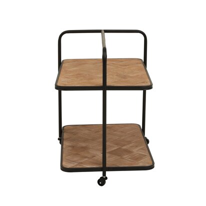 Kickford Parquet Fir Wood Trolley