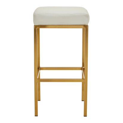 Clelcombe White And Gold Finish Bar Stool