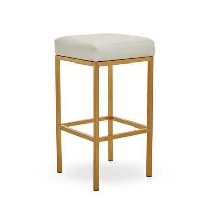 Clelcombe White And Gold Finish Bar Stool