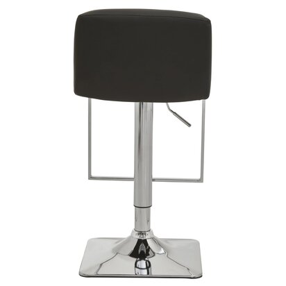 Baina Black And chrome Bar Stool With Square Base