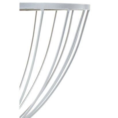 Jolie Hourglass Mirrored Top Silver Frame Side Table