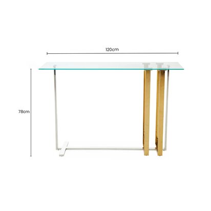 Alvea Silver and Gold Console Table