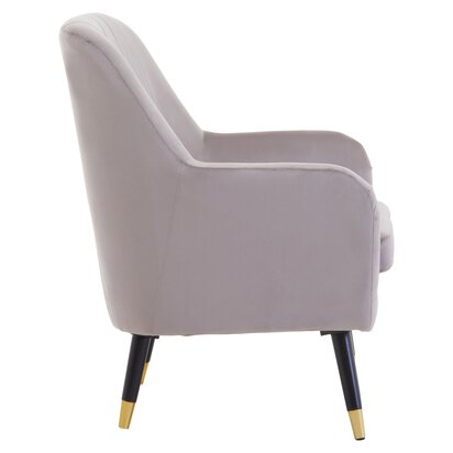Loretta Mink Velvet Accent Chair With Black Legs