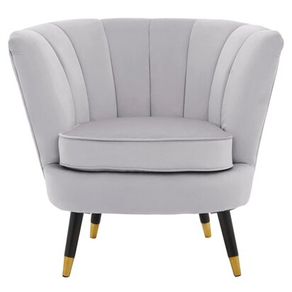 Flowmore Grey Velvet Shell Accent Chair