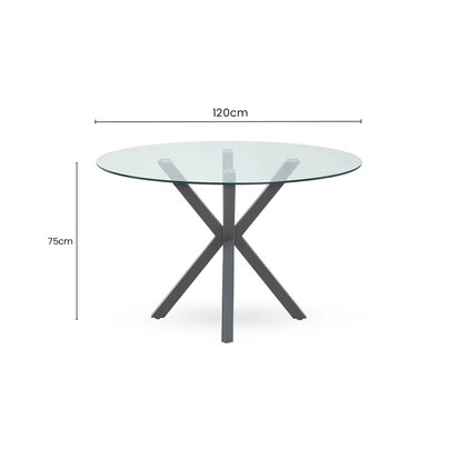 Melowden Round Dining Table With Grey Metal Legs
