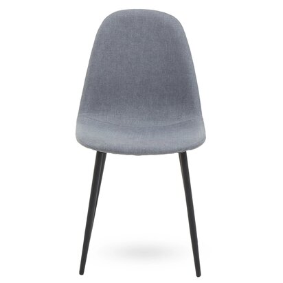 Melowden Grey Fabric Dining Chair with Black Legs