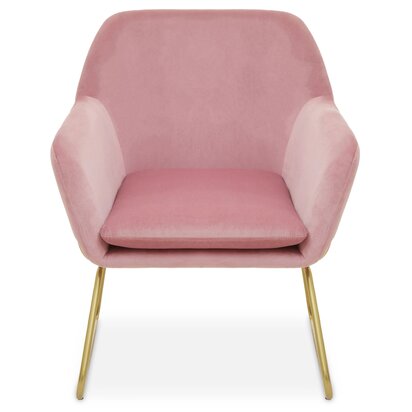 Greuana Pink Velvet Modern Accent Chair