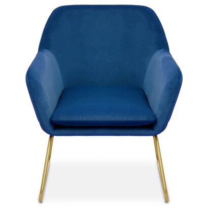 Greuana Midnight Blue Velvet Modern Accent Chair