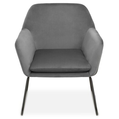 Greuana Grey Velvet and Black Frame Accent Chair