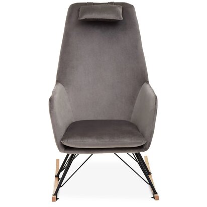 Stockholm Grey Velvet Rocking Chair