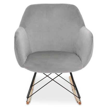 Stockholm Small Grey Velvet Rocking Chair