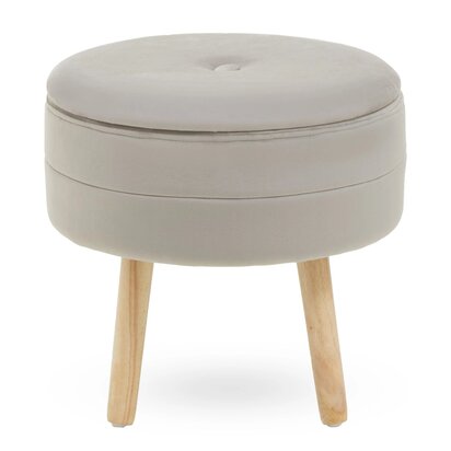 Ivy Mink Velvet Round Storage Stool