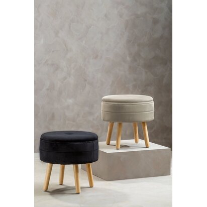 Ivy Mink Velvet Round Storage Stool