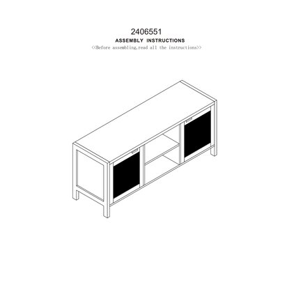 Sherman White Wood and Rattan Media Unit