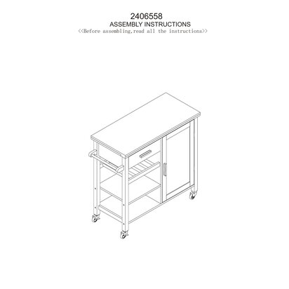 Frankfurt Black Kitchen Trolley