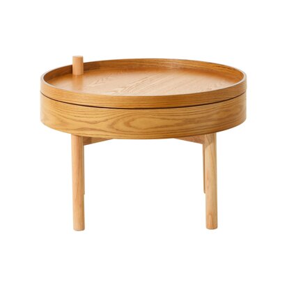 Viborg Revolving Top Side Table with Storage