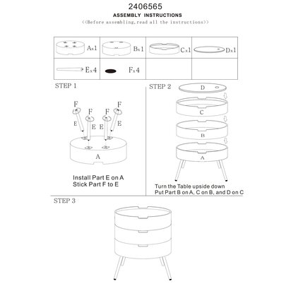 Viborg Three Tier Storage Side Table
