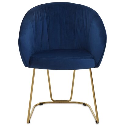 Veneto Midnight Velvet Curved Dining Chair