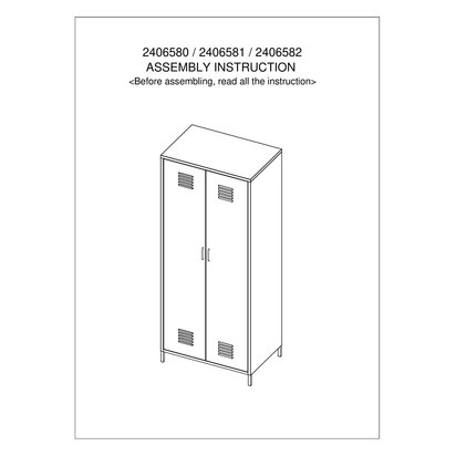 Academy Black Two Door Locker Style Wardrobe