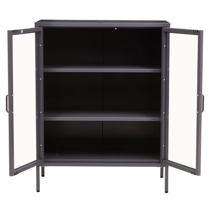 Acier Two Door Grey Metal Cabinet