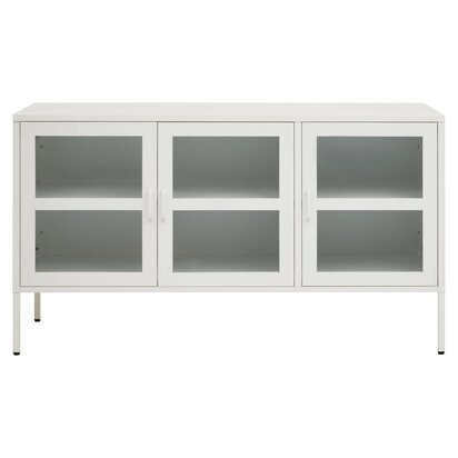 Acier Three Door White Metal Sideboard