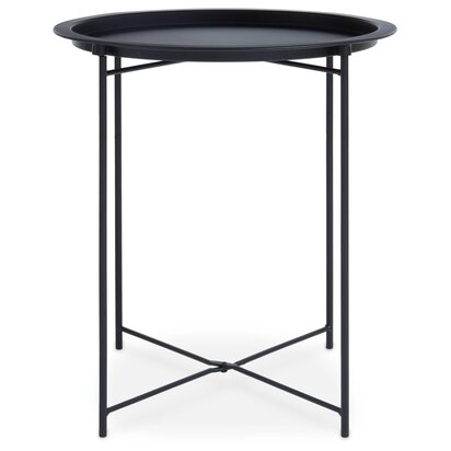 Acero Black Metal Round Side Table