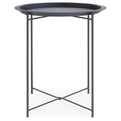 Acero Grey Metal Round Side Table